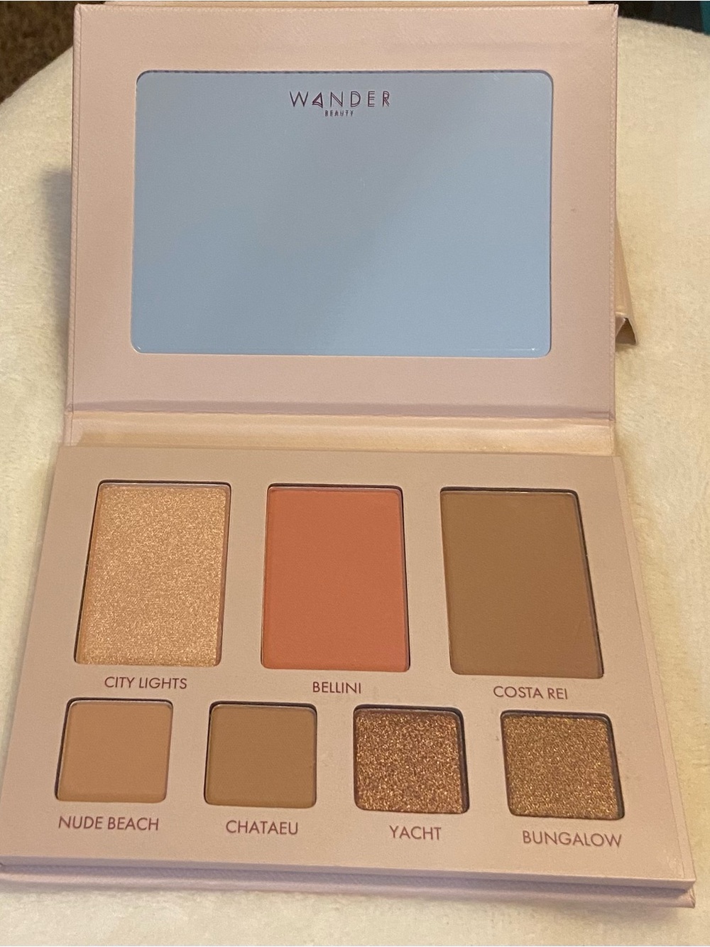Wander Beauty Sunlit Glow Palette — Peach, Gold & Warm Brown Shades